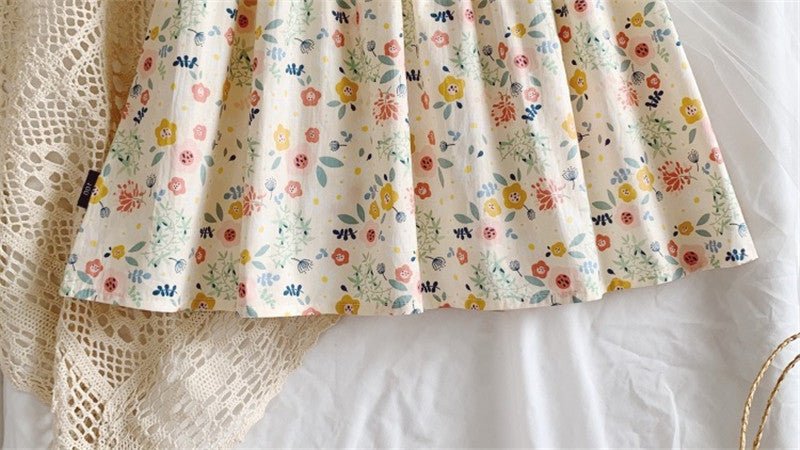 Girls Floral Dress Pastoral Style Princess Dress - Kalsha